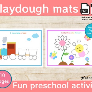 Play Dough Mats, Preschool Activity, Fun Printable for Kids and Toddlers