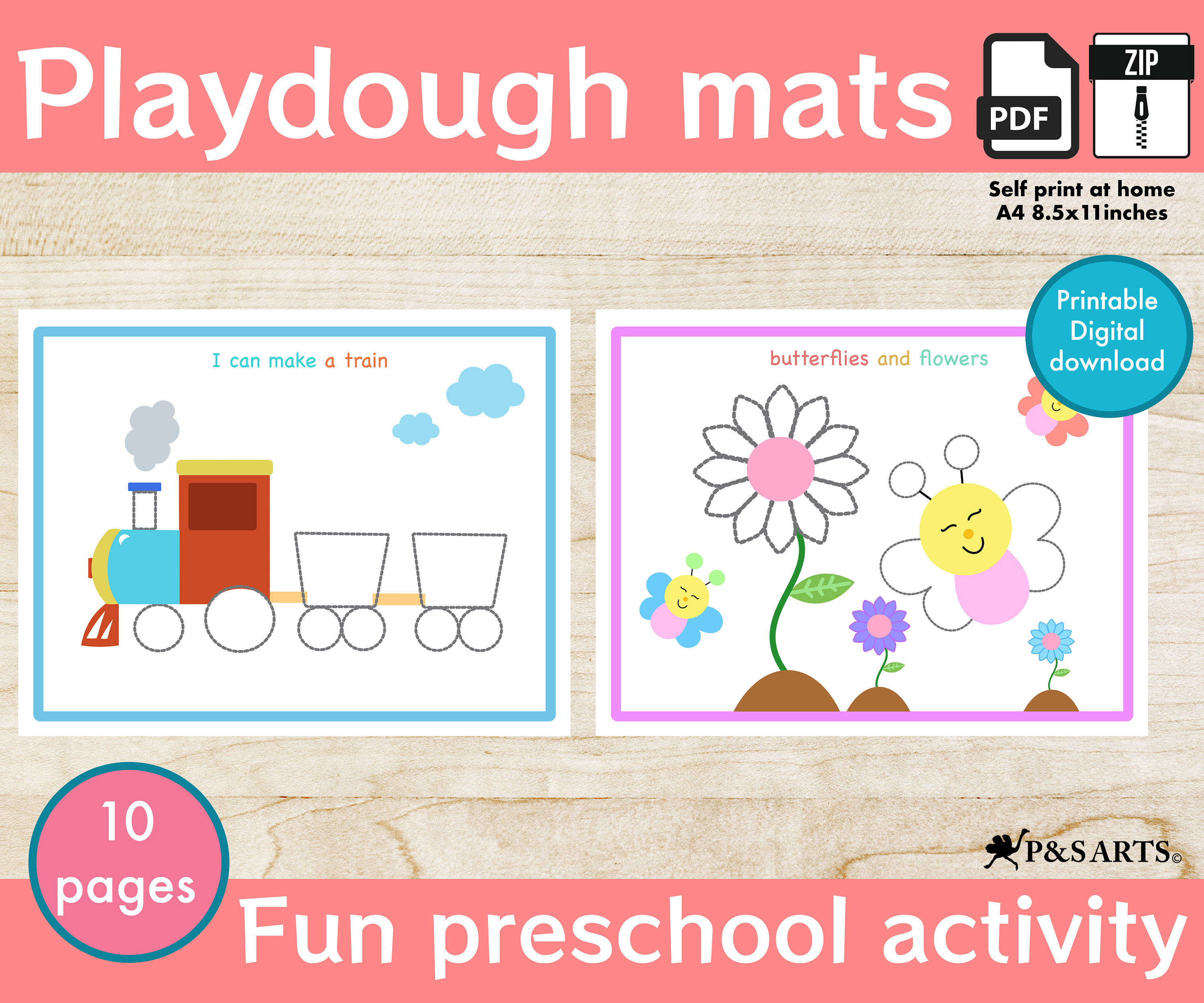 Play Dough Mats Preschool Activity Fun Printable for Kids 