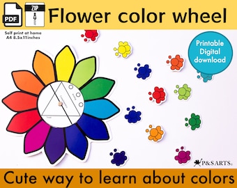 Flower Color Wheel for Kids, Color Combinations Made Easy and Cute, Butterflies Match Color Game