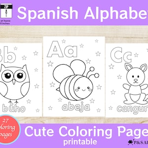 Alfabeto Español, Páginas para colorear de animales para niños, Letras del alfabeto imprimibles, Alfabeto de animales, Actividad preescolar imprimible