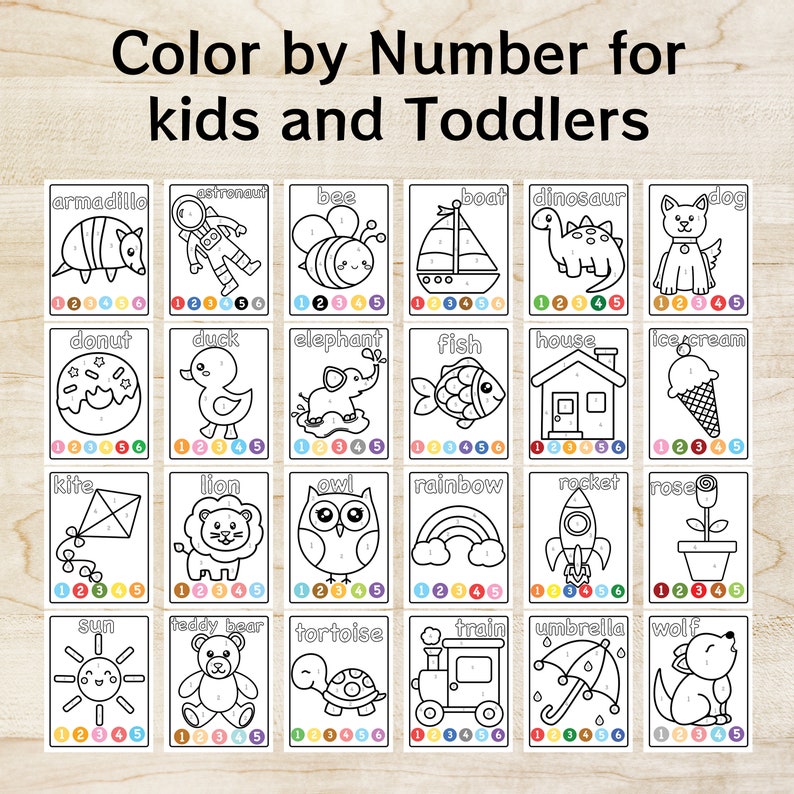 Color by Number for Kids and Toddlers, Homeschool Printable, Activity ...