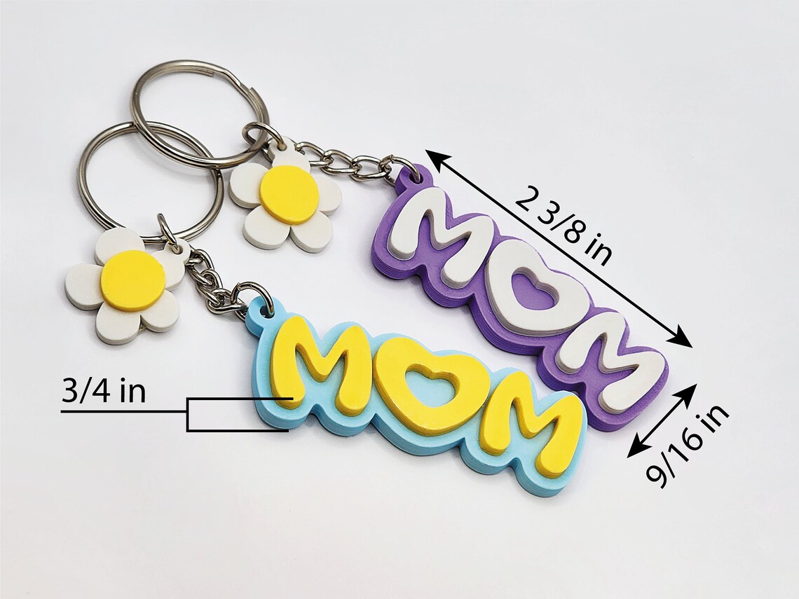 Best Mom Keychain Flowers 3d Print Gift Mom Keychain Gift for Etsy