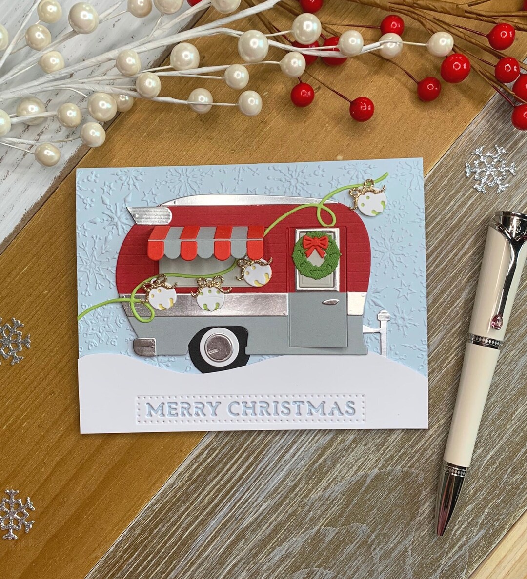 Camper RV Christmas Card Airstream Inspired Holiday Card for the