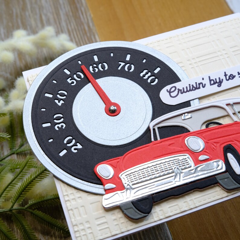Handmade Red Classic Car Card: Vintage Speedometer Birthday - Etsy