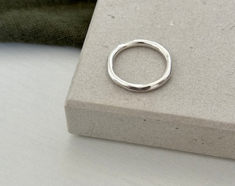 Molten Ring | Recycled Sterling 925 Silver | Handmade Solid Silver | Simple Minimalist Ring | Unique Organic Style Ring