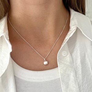 Small Organic Silver Pendant Necklace | Molten Pebble Necklace ...