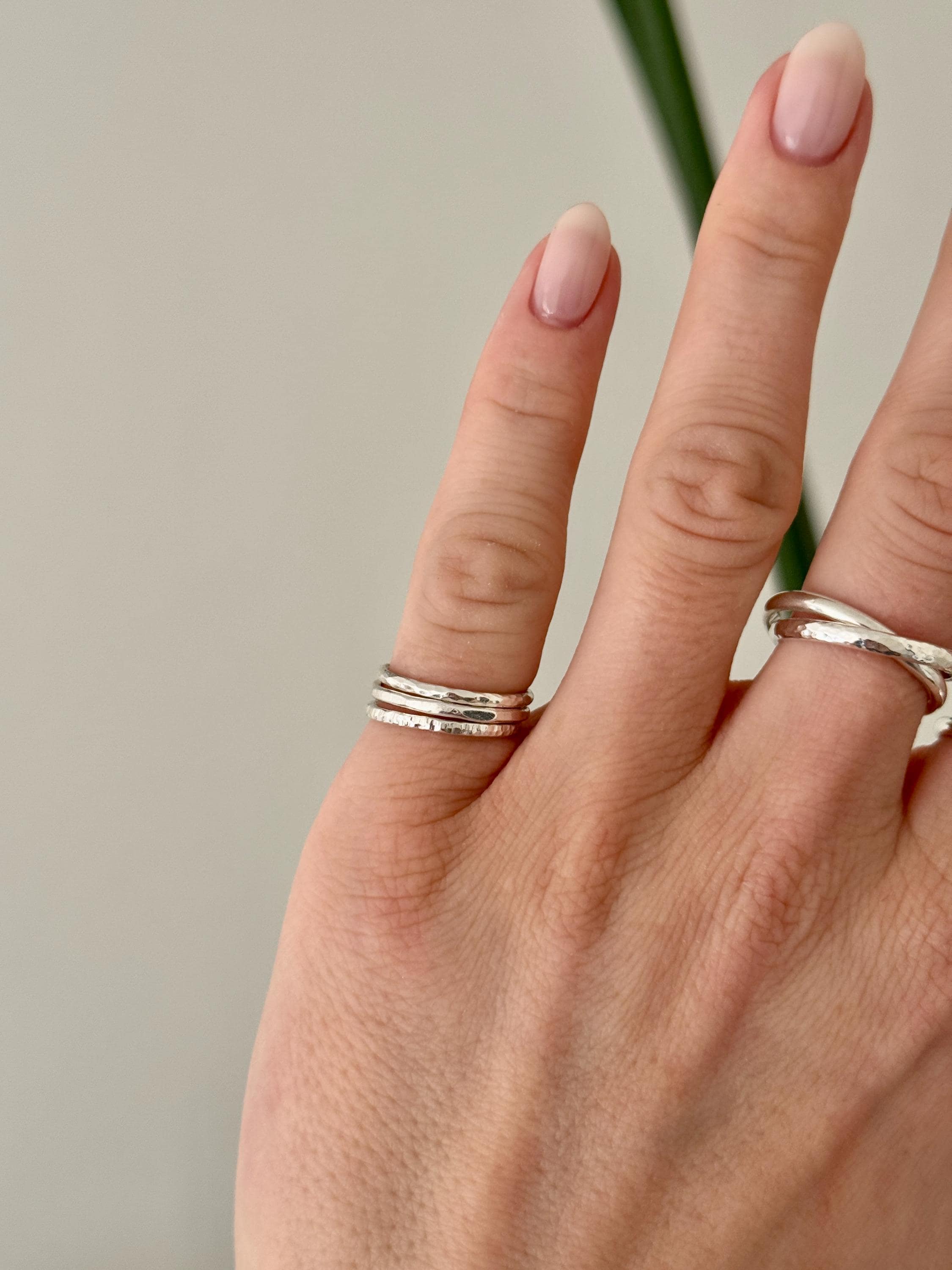【ザブ】3 Piece Layered Pinky Ring 9号 Dainty Pinky Ring Stacking Set | Solid Silver | Recycled Sterling