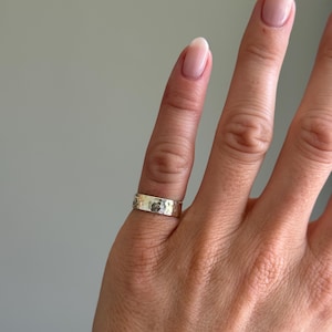 Chunky Pinky Ring 5mm | Recycled Sterling 925 Silver | Handmade Solid Silver | Small Simple Minimalist Ring | Hammered Silver Pinky Ring