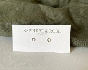 Handmade Recycled Sterling Silver Circle Stud Earrings