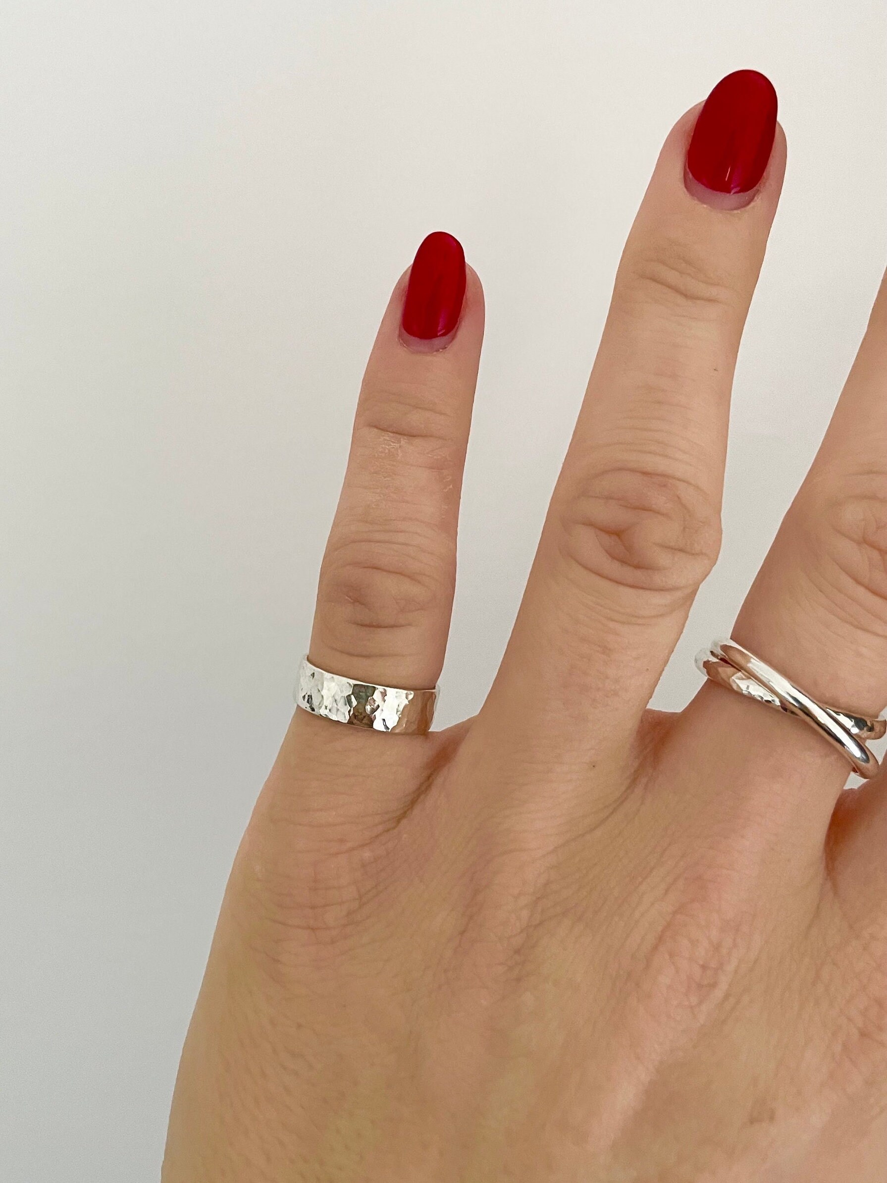 Chunky Pinky Ring 5mm Recycled Sterling 925 Silver Etsy UK
