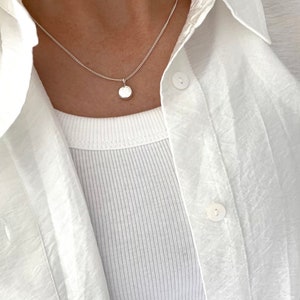 Hammered Silver Pebble Necklace | Molten Silver Pendant | Recycled ...