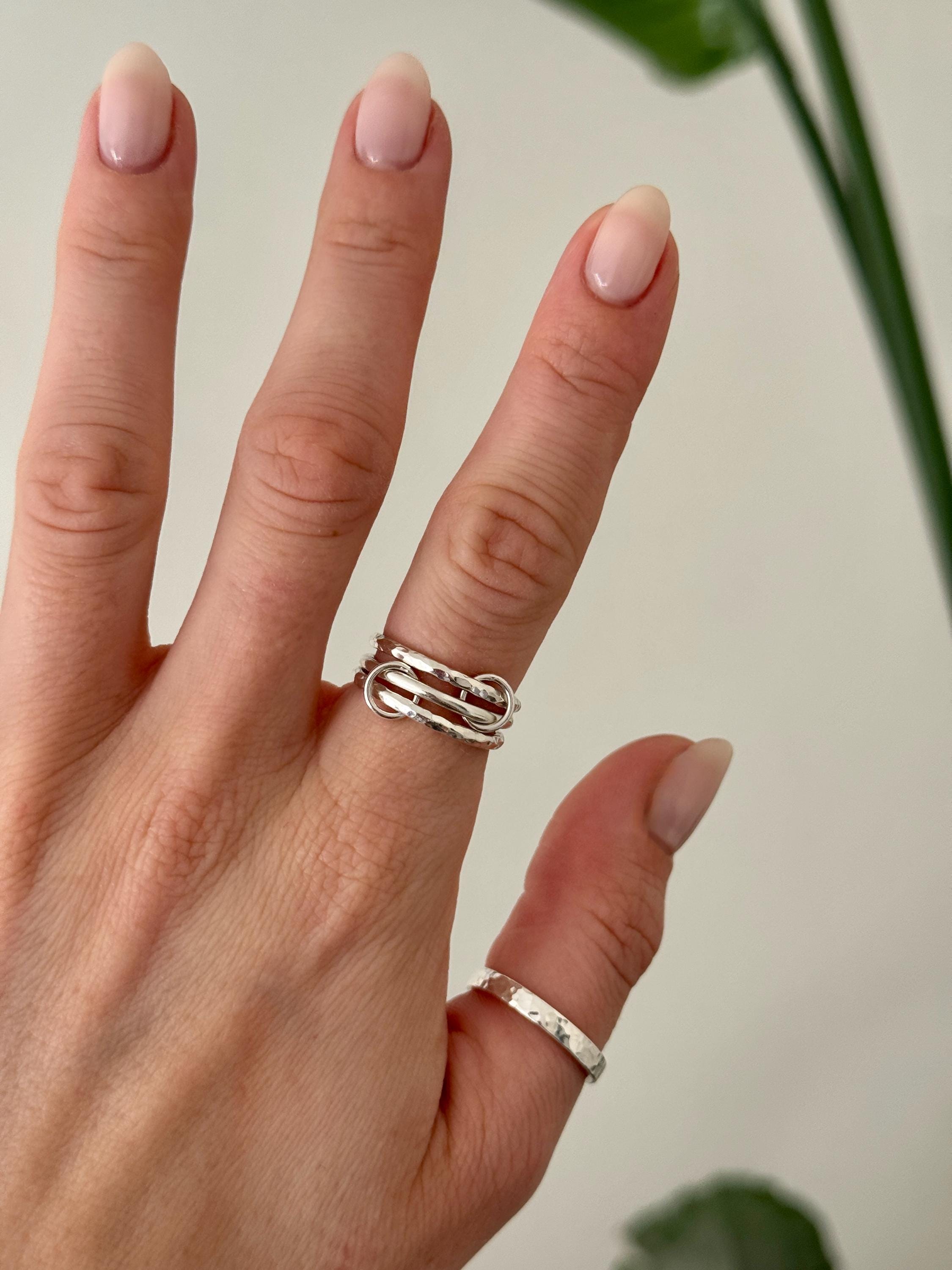 Interlocking Triple Band Silver Ring | Recycled 925 Sterling