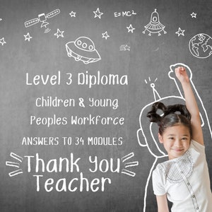 Diploma Nvq niveau 3 bij kinderen en jongeren | Volledige antwoorden op 34 modules | Leraar op school | 2024 | Direct downloaden