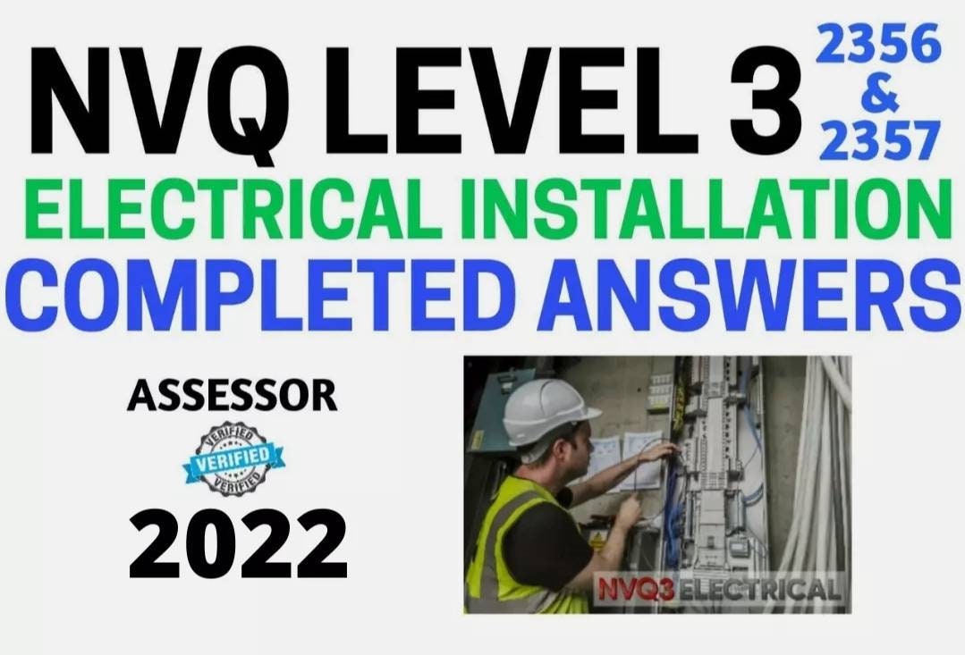Diploma NVQ Level 3 Electrical Installation 2356 and 2357 Completed Coursework Guide & Answers