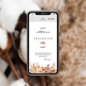 DIGITALE KARTE Trauzeugin Hochzeit oder Patentante | Versand über Smartphone WhatsApp | eCard | personalisiert