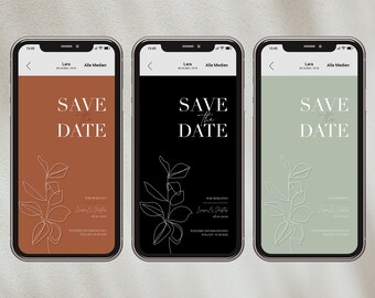 DIGITAL INVITATION Save the Date to the wedding or other event | Shipping via smartphone WhatsApp | Personalized