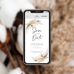 DIGITALE EINLADUNG Save the Date zur Hochzeit | Versand über Smartphone WhatsApp | personalisiert