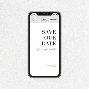 DIGITALE EINLADUNG Save the Date zur Hochzeit oder anderes Event | Versand über Smartphone WhatsApp | personalisiert