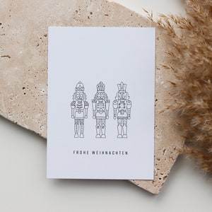 POSTKARTE Frohe Weihnachten Nussknacker | schlicht modern minimalistisch Weihnachtskarte Grußkarte | Weihnachtspost zum Verschicken