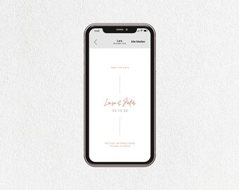 DIGITALE EINLADUNG Save the Date zur Hochzeit oder anderes Event | Versand über Smartphone WhatsApp | personalisiert