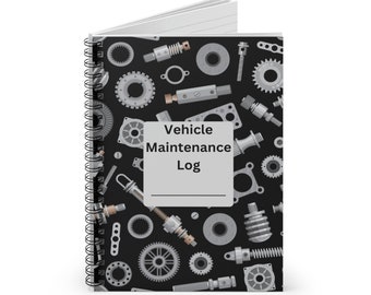 Vehicle Maintenance Log - Black | Automotive Maintenance Tracker | Car Build Sheet | Car Build Planner | Car Maintenance Planner