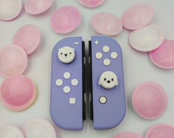 Joy-Cons para Nintendo Switch com visual de urso polar roxo claro