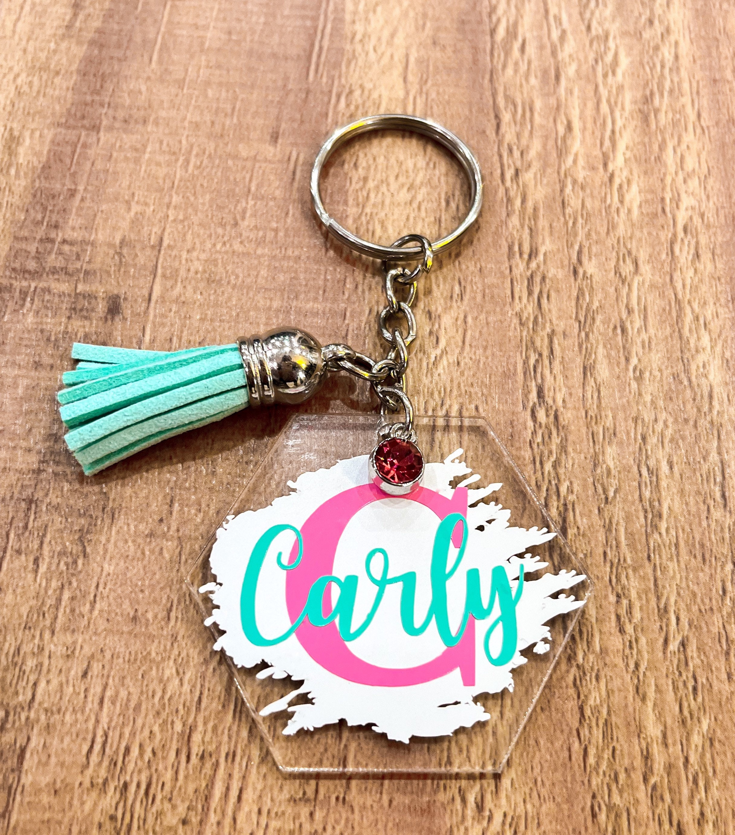 Personalized Acrylic Keychains Modern Tags Custom Acrylic Key Tags Add a  Tassel Name Paint Brush Key Chains Graduation Gift 