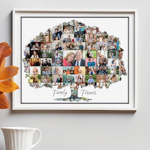 Family Tree Collage, Custom Family Tree Photo, Personalized Family Photo Gift Collage, Birthday Photo Collage, Anniversary Photo Collage