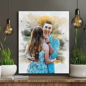 Personalized Couple Portrait Gift from Photo, Engagement Gift, Wedding gift for bride and groom