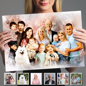 Memorial Portrait from Photos, Custom Remembrance Artwork, Personalized Memorial Keepsake, Unique Tribute Gift, Custom photo portrait gift