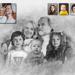 Custom Portrait Painting from Photo, Personalized Mothers Day Gifts, Gifts for Mom Mother Grandma, Family Portrait Painting