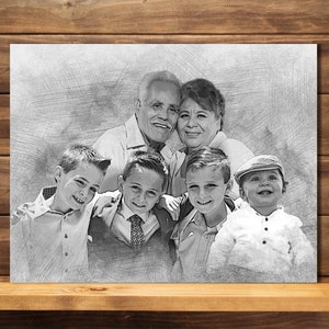 Custom Pencil Painting - Add Your Deceased Loved One to Photo for a Heartfelt Gift, Memorial Tribute Art, Thoughtful Christmas Gift Idea