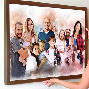 Personalized Watercolor Memorial Painting, Custom Family Portrait From Photo, Bereavement Remembering Loved Ones, Custom Family Portrait