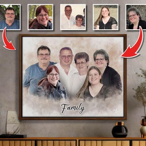 Realistic Photo Merge Custom Memorial Portrait, Add Deceased Loved One to Family Portrait Personalized Remembrance Art from Different Photos