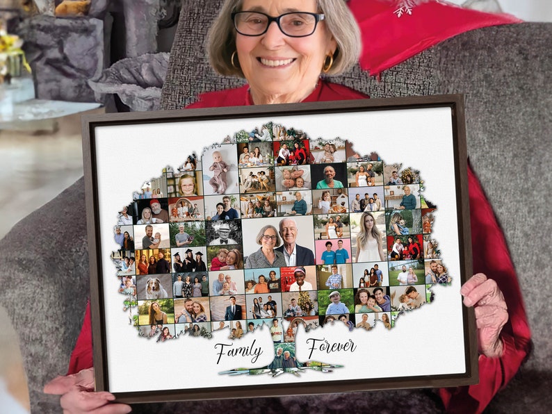 Custom Family Tree Photo Collage Art Print - Personalized Wall Decor - Etsy
