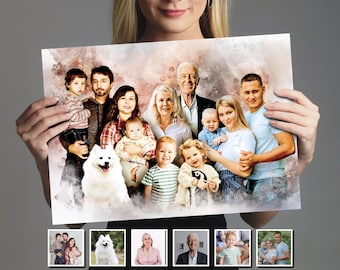 Portrait, Painting, paint, frame, collage, picture, print, drawing, photo, poster, canvas for nana, grandma, grandpa, granny, grandmother