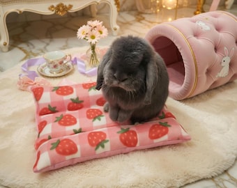 Cama para conejos / Cama acogedora para conejos / Cama pequeña para mascotas / Cama orgánica hecha a mano para cobayas / Nido de peluche suave para animales pequeños / Cápsula para dormir para conejos