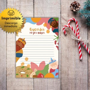 Carta a los Reyes Magos / Carta imprimible tamaño A4 / PDF / Reyes Magos 2023 / Descarga Inmediata / Carta Queridos Reyes Magos Descargable