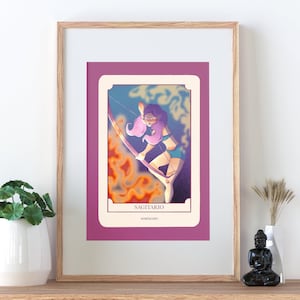 Póster de sagitario imprimible, Signo del Zodiaco, Horóscopo, Ilustración imprimible, descarga digital, cartel imprimible