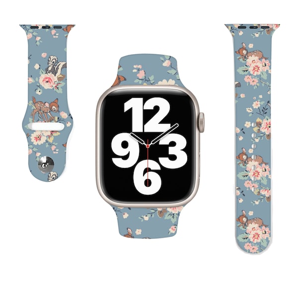 Bambi le cerf apple watch band, disney apple watch band, bracelet apple watch, bracelet apple watch en silicone, mignon cerf bambi -636