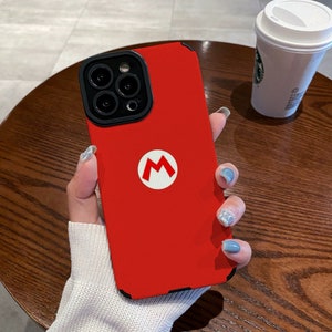 Super Mario World iPhone Case, M logo smartphone case, sleek stylish with tough silicon protection, iPhone 14 Pro Max and more, m5281