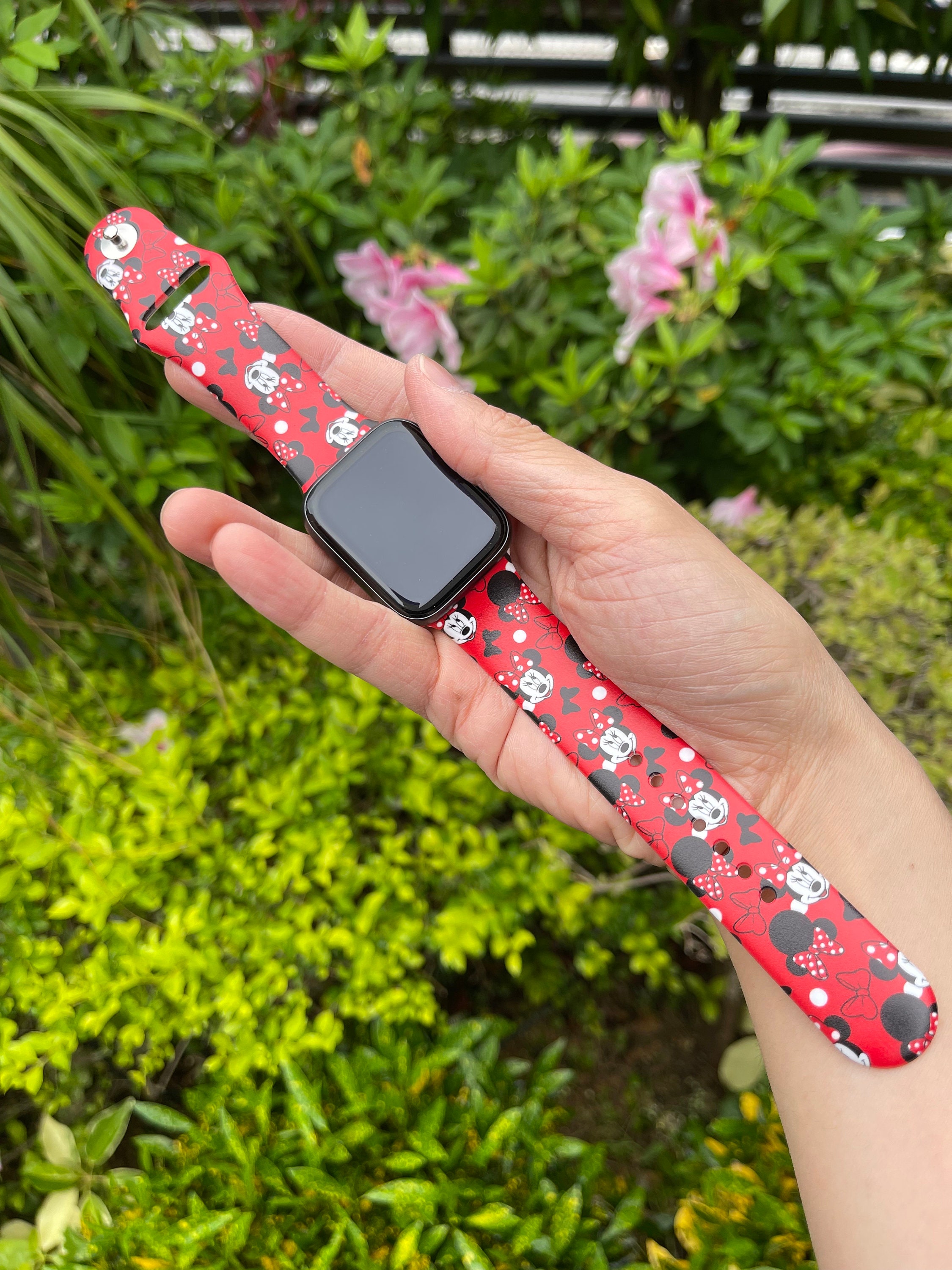 Red Minnie Mouse Apple Watch Band Disney Apple Watch Band - Etsy
