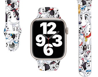 Disney Hund 101 Dalmatiner Apple Watch Band, Disney Apple Watch Band, Apple Watch Band, Silikon Apple Watch Band, black puppy puppies -561