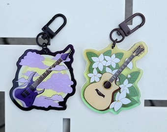 Electric and Acoustic Guitars - 2.36" Acrylic Keychains