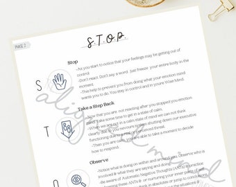 Folha de Atividades DBT STOP — Habilidade de Tolerância ao Sofrimento