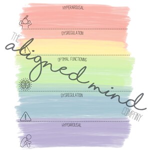 Window of Distress Tolerance Infographic & Worksheet- Digital Download -Rainbow Window of Tolerance image 4