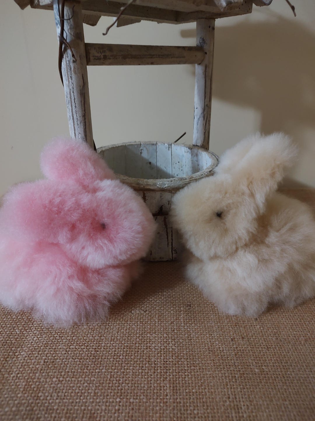 Alpaca Fur Bunny, Soft Plush Animal, 6