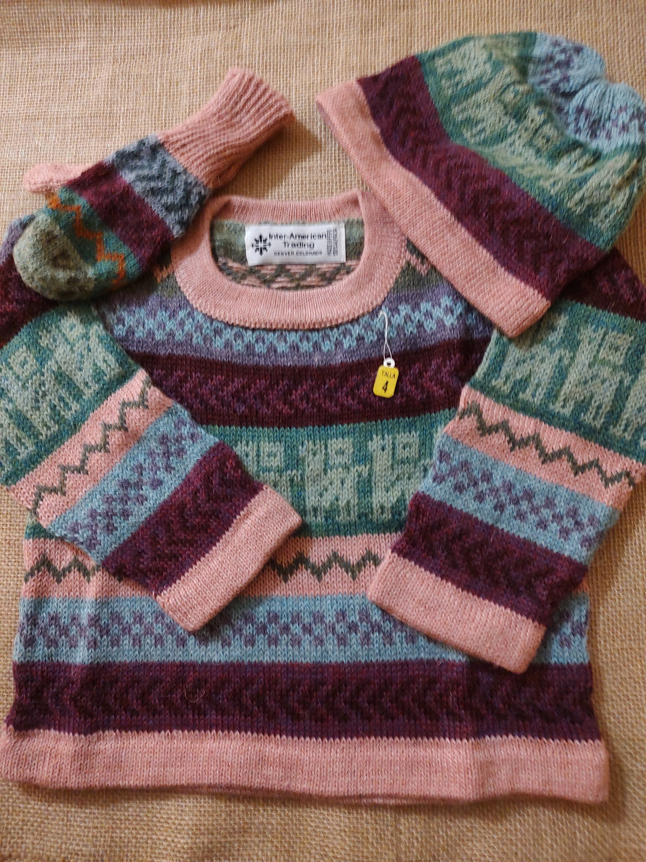 Children's Alpaca Sweater Hat & Mitten Set Etsy