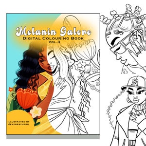 Melanin Galore Digital Colouring Book  Vol.3