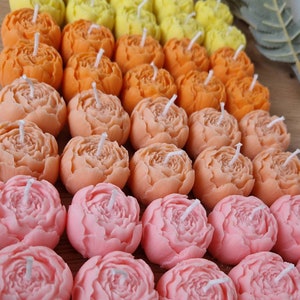Blossom rose candle flower bud, guest gift, motif candle handmade,